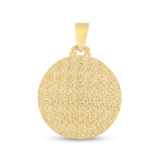 Diamond-Cut Virgin Mary Medallion Necklace Charm in 14K Two-Tone Gold