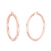 Thumbnail Image 0 of 50.0mm Hoop Earrings in Stainless Steel with Rose Ion-Plate