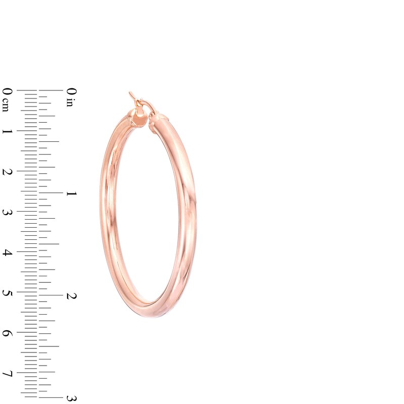 50.0mm Hoop Earrings in Stainless Steel with Rose Ion-Plate