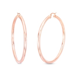 60.0mm Hoop Earrings in Stainless Steel with Rose Ion-Plate