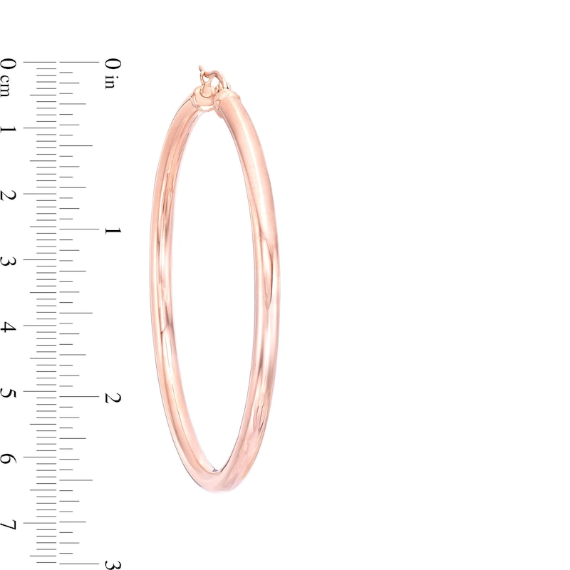 60.0mm Hoop Earrings in Stainless Steel with Rose Ion-Plate