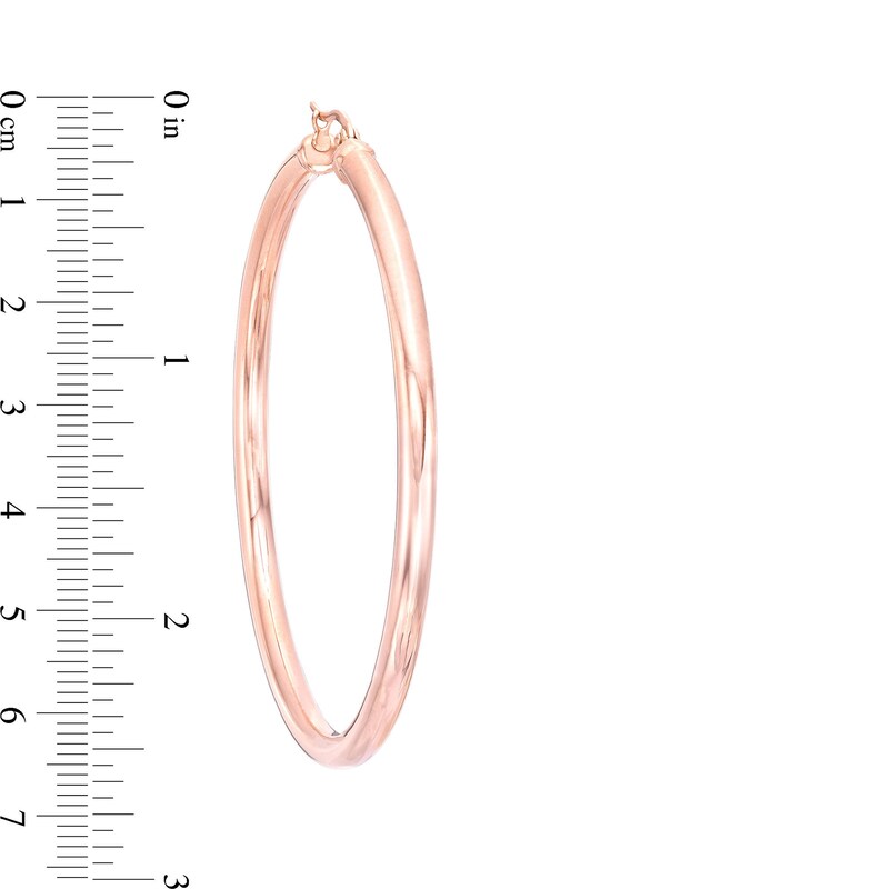 60.0mm Hoop Earrings in Stainless Steel with Rose Ion-Plate