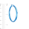 Thumbnail Image 2 of 40.0mm Hoop Earrings in Stainless Steel with Blue Ion-Plate
