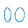 Thumbnail Image 0 of 50.0mm Hoop Earrings in Stainless Steel with Blue Ion-Plate