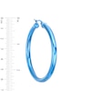 Thumbnail Image 2 of 50.0mm Hoop Earrings in Stainless Steel with Blue Ion-Plate
