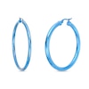 Thumbnail Image 0 of 60.0mm Hoop Earrings in Stainless Steel with Blue Ion-Plate