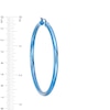 Thumbnail Image 2 of 60.0mm Hoop Earrings in Stainless Steel with Blue Ion-Plate