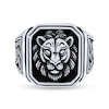 Thumbnail Image 1 of Oxidized Lion Head with Celtic Braid Octagonal Signet Ring in Sterling Silver