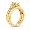 Thumbnail Image 2 of 1-3/4 CT. T.W. Princess-Cut Diamond Three Stone Channel-Set Bridal Set in 14K Gold
