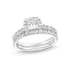 Thumbnail Image 1 of 1-1/2 CT. T.W. Princess-Cut Diamond Scallop Frame Bridal Set in 14K White Gold