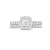 Thumbnail Image 4 of 1-1/2 CT. T.W. Princess-Cut Diamond Scallop Frame Bridal Set in 14K White Gold