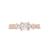 Thumbnail Image 4 of 1-1/4 CT. T.W. Princess-Cut Diamond Three Stone Tapered Shank Engagement Ring in 14K Rose Gold (I/I2)
