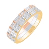 Thumbnail Image 1 of 3/8 CT. T.W. Baguette and Round Diamond Duo Three Piece Stackable Ring Set in Sterling Silver and Two-Tone Rhodium