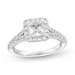 1-3/4 CT. T.W. Princess-Cut Diamond Frame Split Shank Engagement Ring in 14K White Gold (I/I2)