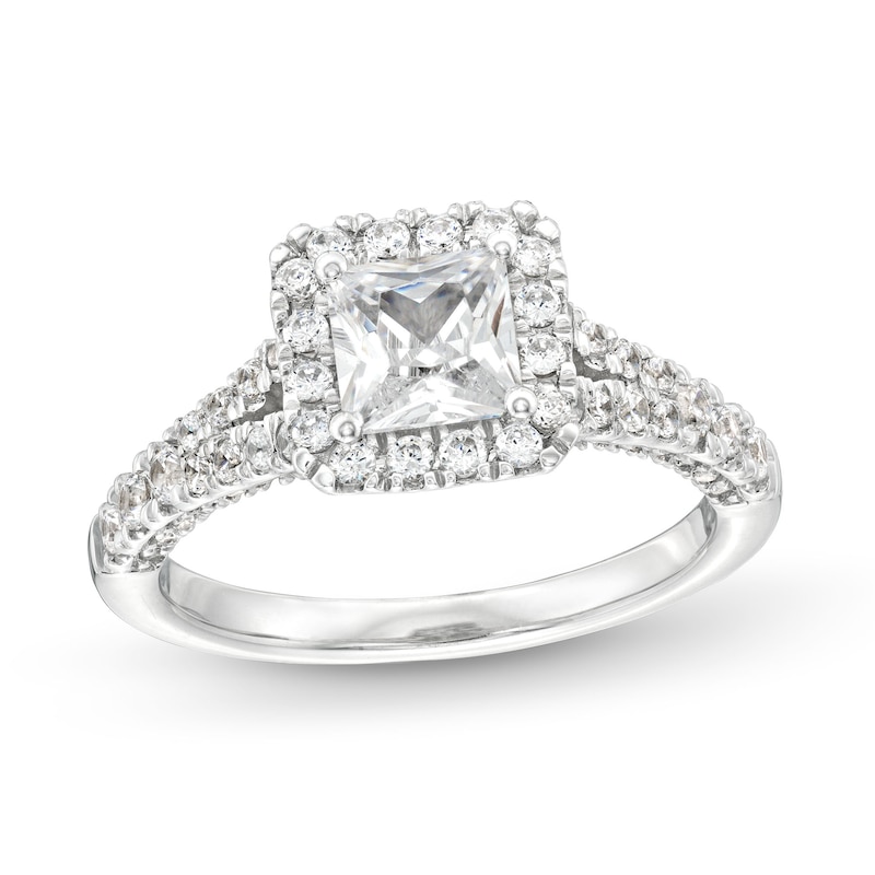 1-3/4 CT. T.W. Princess-Cut Diamond Frame Split Shank Engagement Ring in 14K White Gold (I/I2)