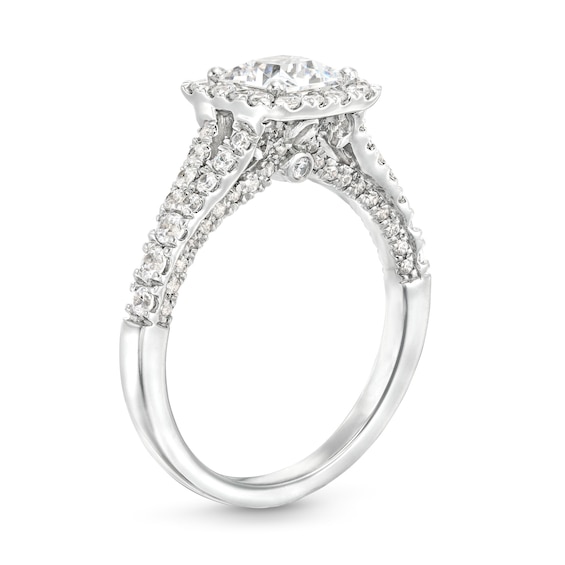 1-3/4 CT. T.w. Princess-Cut Diamond Frame Split Shank Engagement Ring in 14K White Gold (I/I2)