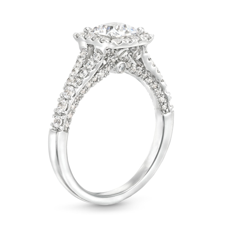 1-3/4 CT. T.W. Princess-Cut Diamond Frame Split Shank Engagement Ring in 14K White Gold (I/I2)