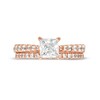 Thumbnail Image 4 of 1-3/4 CT. T.W. Princess-Cut Diamond Hidden Halo Tapered Shank Vintage-Style Bridal Set in 14K Rose Gold