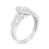 Thumbnail Image 3 of 1/4 CT. T.W. Marquise-Shaped Multi-Diamond Frame Art Deco-Inspired Bridal Set in Sterling Silver