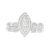 Thumbnail Image 4 of 1/4 CT. T.W. Marquise-Shaped Multi-Diamond Frame Art Deco-Inspired Bridal Set in Sterling Silver