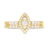 Thumbnail Image 4 of 1/2 CT. T.W. Marquise-Shaped Multi-Diamond Frame Bridal Set in 10K Gold