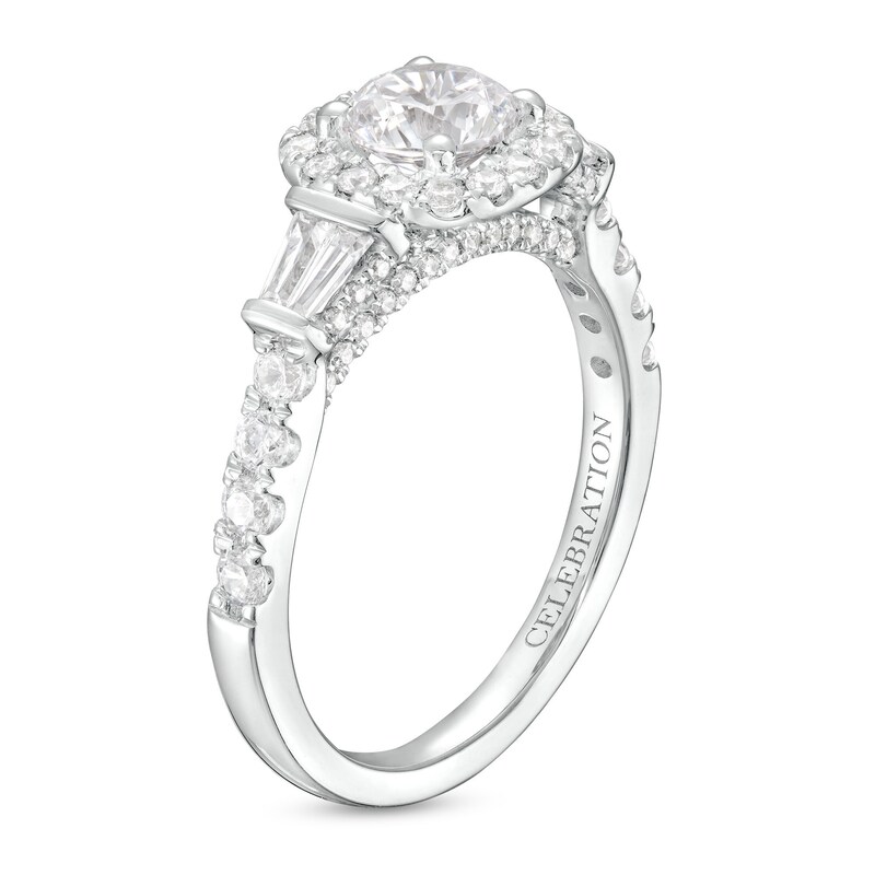 Main Image 3 of Celebration Infinite™ 1-3/4 CT. T.W. Certified Diamond Cushion-Shaped Frame Engagement Ring in 14K White Gold (I/SI2)