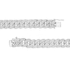 Thumbnail Image 1 of Men's 2 CT. T.W. Diamond Cuban Curb Chain Bracelet in Sterling Silver - 8.5"