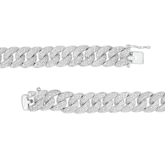 Men's 2 CT. T.w. Diamond Cuban Curb Chain Bracelet in Sterling Silver - 8.5"