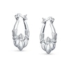 Thumbnail Image 3 of Claddagh Hoop Earrings in Sterling Silver