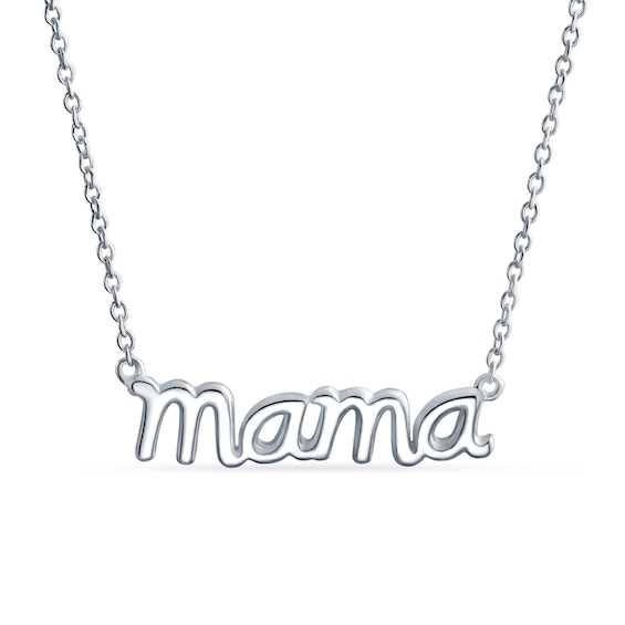 "mama" Necklace in Sterling Silver - 16"