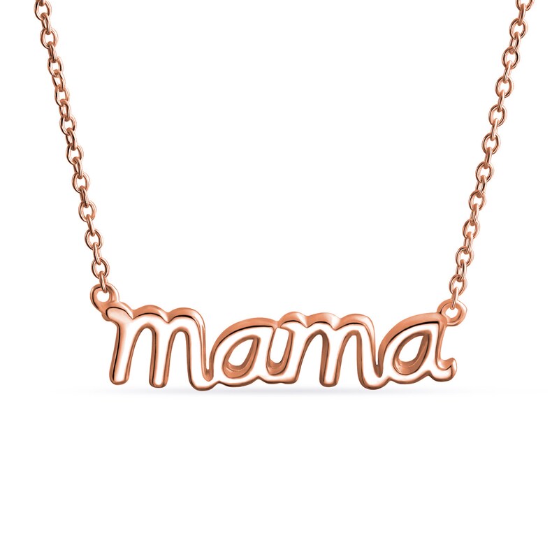 Main Image 1 of "mama" Necklace in Sterling Silver with 14K Rose Gold Plate - 16"