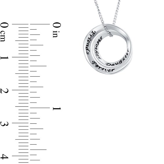 Mother/Daughter Friends Forever Winding Circle Pendant in Sterling Silver