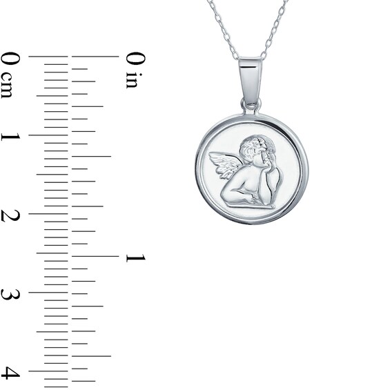 Angel Medallion Pendant in Sterling Silver