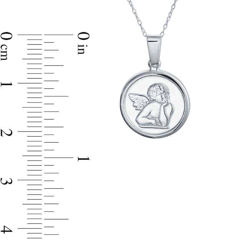 Main Image 3 of Angel Medallion Pendant in Sterling Silver