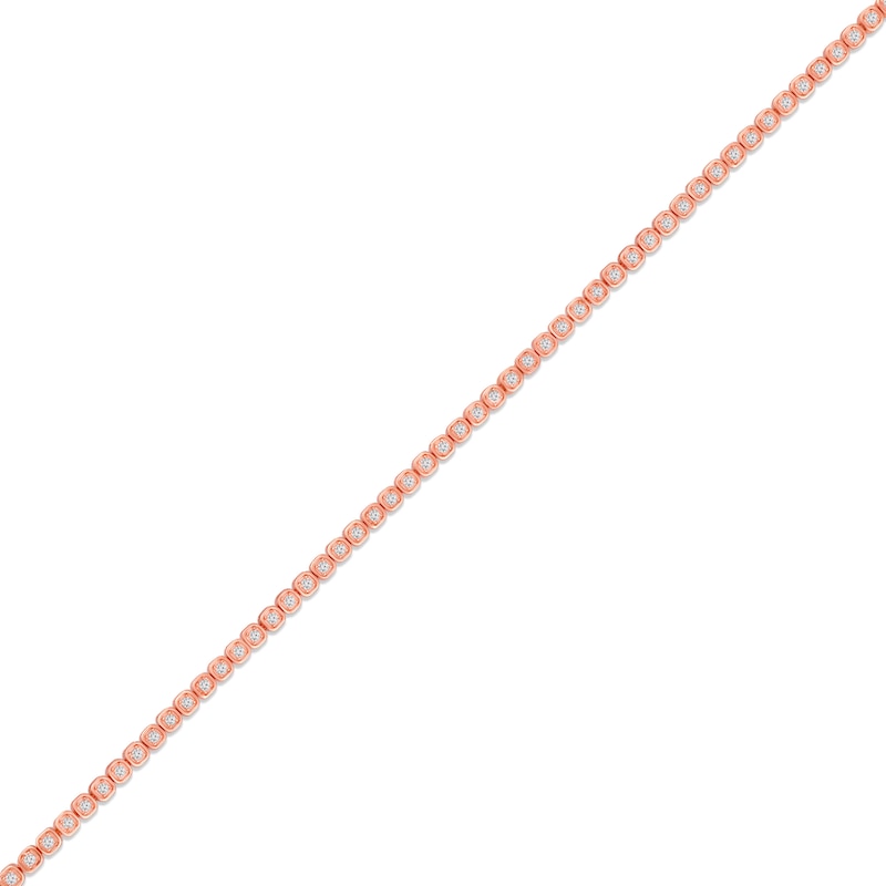 1 CT. T.W. Diamond Cushion-Shaped Frame Tennis Bracelet in 10K Rose Gold