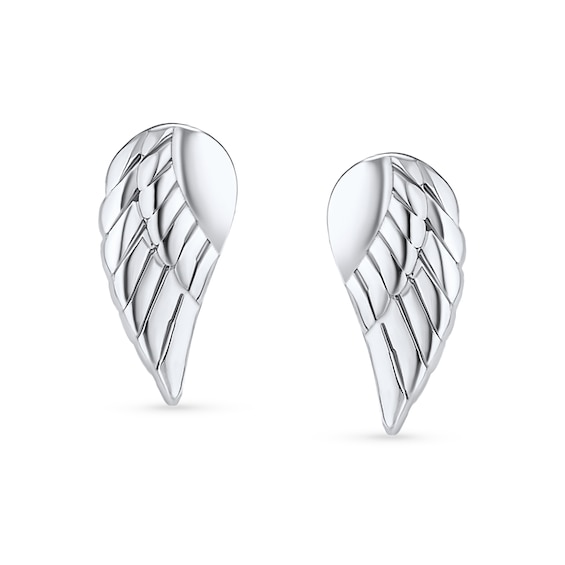 Angel Wing Stud Earrings in Sterling Silver