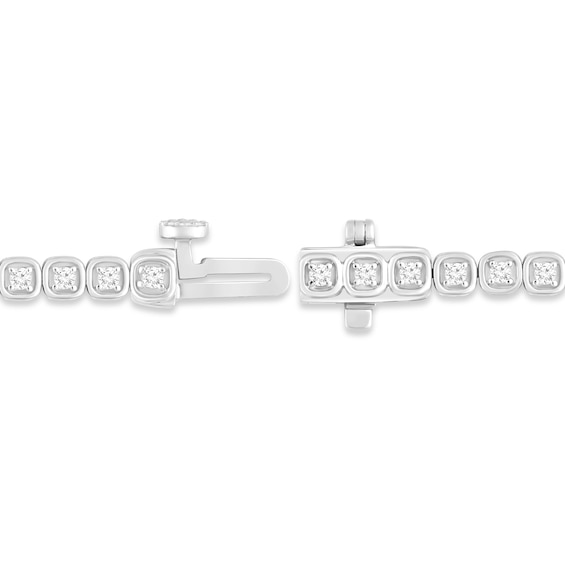 1 CT. T.w. Diamond Cushion-Shaped Frame Tennis Bracelet in 10K White Gold