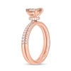 Thumbnail Image 2 of Pear-Shaped Morganite and 1/3 CT. T.W. Diamond Bridal Set in 10K Rose Gold