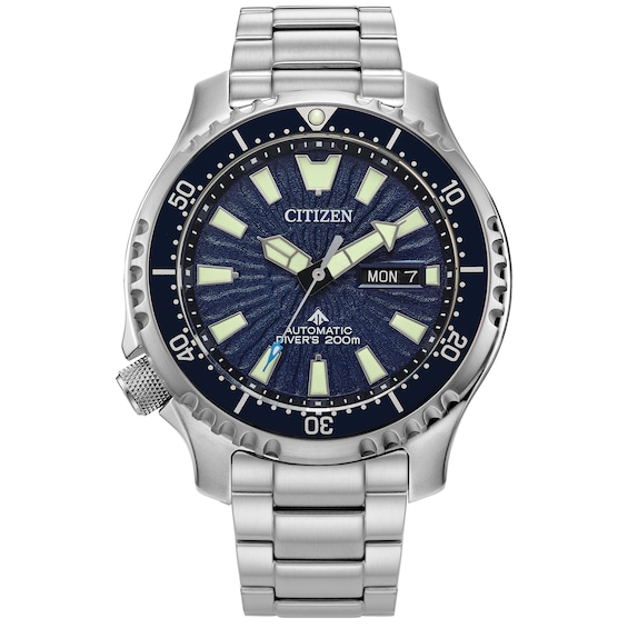 Men's Citizen Promaster Dive Automatic Watch with Blue Dial (Model: Ny0136-52L)