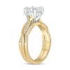 Thumbnail Image 2 of 8.0mm White Lab-Created Sapphire and 1/4 CT. T.W. Diamond Twist Shank Bridal Set in 10K Gold