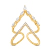 Thumbnail Image 1 of 1/2 CT. T.W. Marquise and Round Diamond Open Double Row Deep "V" Ring in 10K Gold