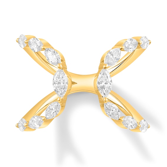 1 CT. T.w. Marquise Diamond Double Loop Open Ring in 10K Gold