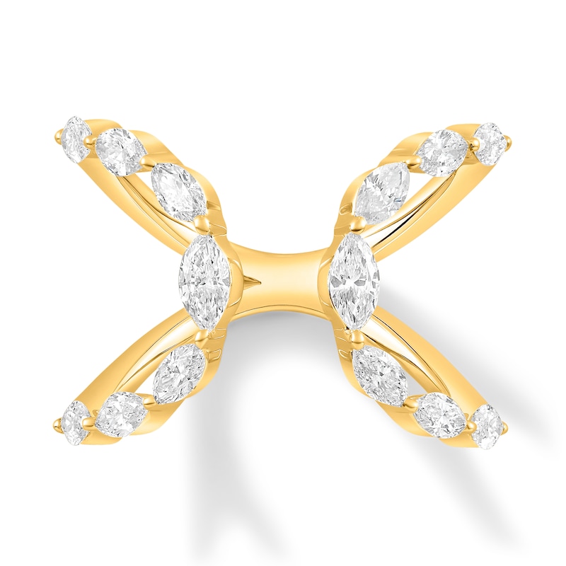 Main Image 1 of 1 CT. T.W. Marquise Diamond Double Loop Open Ring in 10K Gold