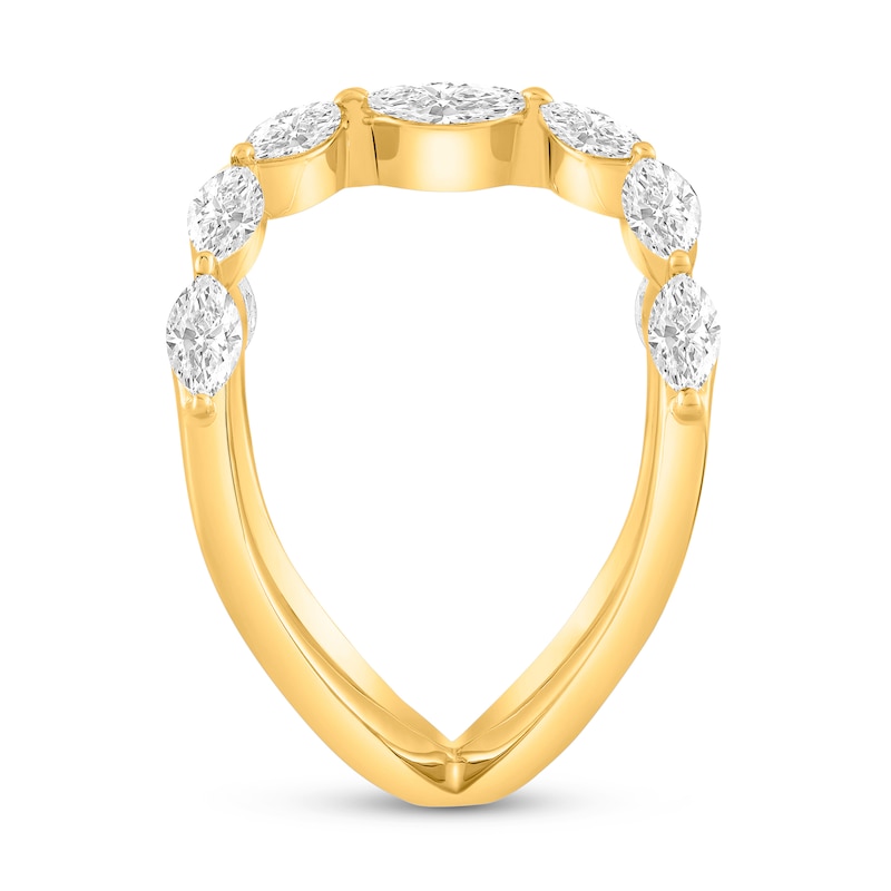 Main Image 3 of 1 CT. T.W. Marquise Diamond Double Loop Open Ring in 10K Gold