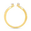 Thumbnail Image 2 of 1/3 CT. T.W. Marquise and Round Diamond Linear Open Shank Ring in 10K Gold