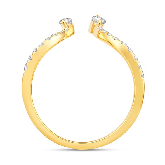 1/3 CT. T.w. Marquise and Round Diamond Linear Open Shank Ring in 10K Gold