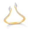 Thumbnail Image 4 of 1/3 CT. T.W. Marquise and Round Diamond Linear Open Shank Ring in 10K Gold