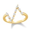 Thumbnail Image 4 of 1/3 CT. T.W. Marquise Diamond Linear Zig-Zag Ring in 10K Gold