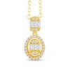 Thumbnail Image 1 of 1/4 CT. T.W. Oval Multi-Diamond Frame Drop Pendant in 10K Gold
