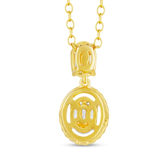 1/4 CT. T.w. Oval Multi-Diamond Frame Drop Pendant in 10K Gold
